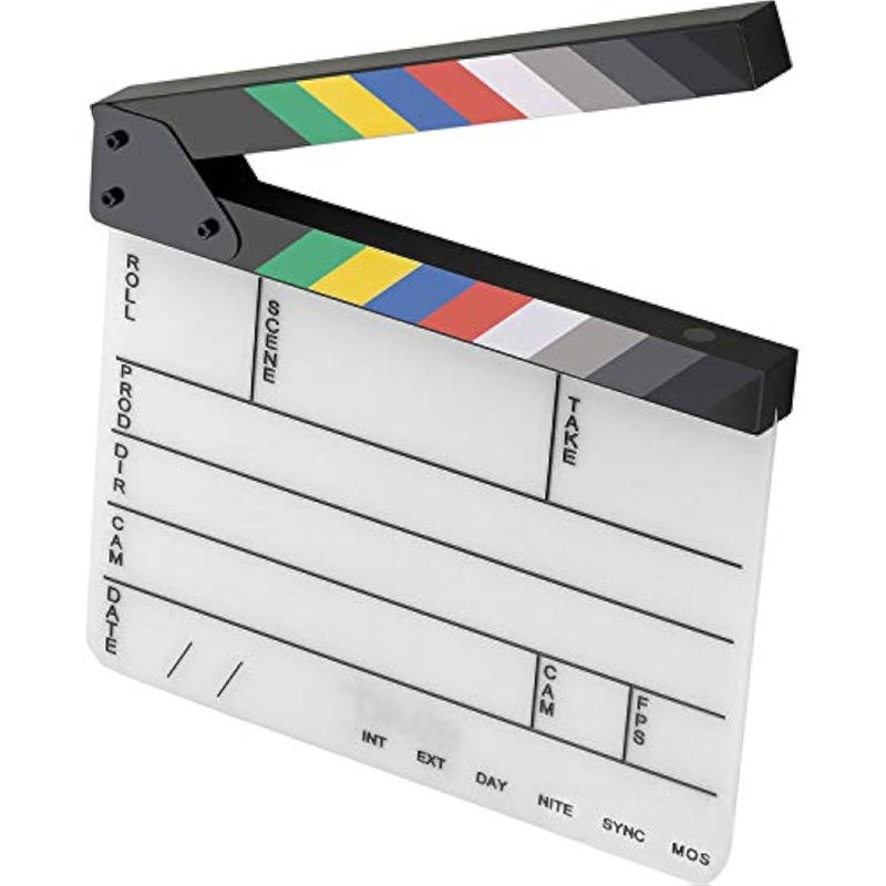 ELVID 9-Section Acrylic Production Slate with Color Clapper Sticks